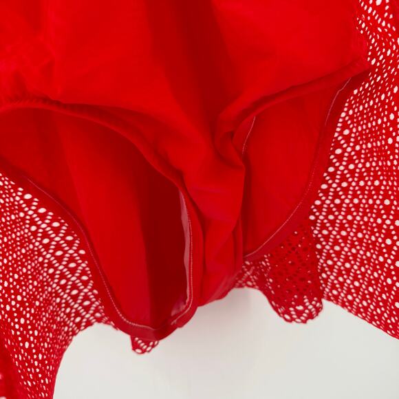 Swim Solutions Swim Dress Size 12 Bow Front Tummy Control Swimsuit Orange NWT - Picture 13 of 16